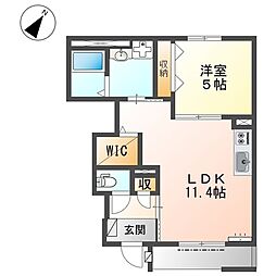 仮西宮市甲子園町新築アパート工事 1LDKの間取図画像