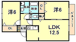 チェリーバレイZ 2LDKの間取図画像