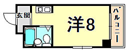 プリエール西宮東 ワンルームの間取図画像