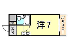 メゾン・ド・アヴニール ワンルームの間取図画像