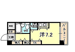 ル・モンド西宮 ワンルームの間取図画像