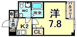 セレニテ甲子園 1Kの間取図画像