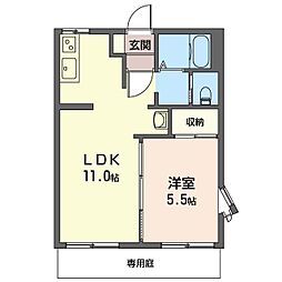 ハイネス旭 1LDKの間取図画像