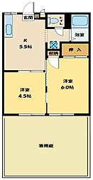 コンシェール霞ケ関A 2Kの間取図画像