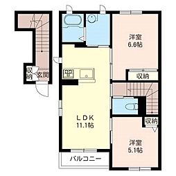 グレイスフル 2LDKの間取図画像
