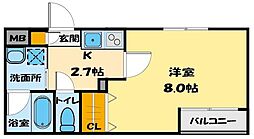 カーサ・レガーロ 1Kの間取図画像
