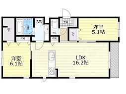 Maison塚口 2LDKの間取図画像