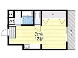 ハイツナンコウ ワンルームの間取図画像