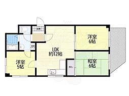 エレガンス.松本2号館 3LDKの間取図画像