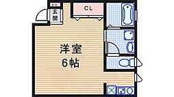 レジデンス尾浜 ワンルームの間取図画像