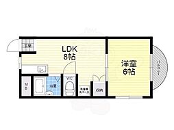 パークスクエア東園田 1LDKの間取図画像