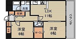タッチ塚口 2LDKの間取図画像