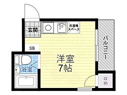ユニティ園田 ワンルームの間取図画像