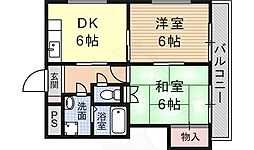 レガリア園田 2DKの間取図画像