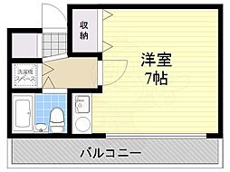 西田ハイツパート2 1Kの間取図画像