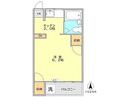 ベルトリーエフ 1Kの間取図画像