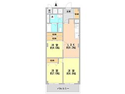メゾン久米川 3LDKの間取図画像