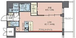 プレジオ川口ASIAN 7階1LDKの間取り