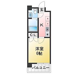 ドゥーエ川口 1Kの間取図画像