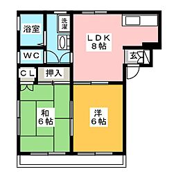 フレア・サンクレール 2LDKの間取図画像