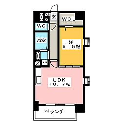 グラン・ジュベール 1LDKの間取図画像