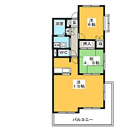 リヴィエール1 2LDKの間取図画像
