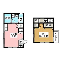 サニーハイムN 1LDKの間取図画像