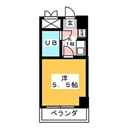 ダイアパレス西川口 1Kの間取図画像