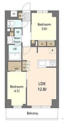 S-RESIDENCE東浦和agua 2LDKの間取図画像