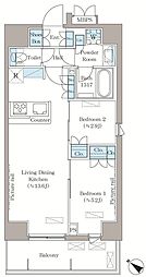 さいたま市南区南本町1丁目マンション 2LDKの間取図画像