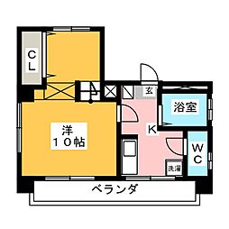 ソレイユ関口 1Kの間取図画像