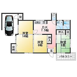 光映ハイツ 3DKの間取図画像