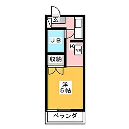 ガーデンヒルズ川口 ワンルームの間取図画像