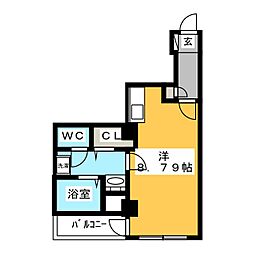 デイライトK ワンルームの間取図画像