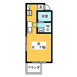 ステューディオ蕨 ワンルームの間取図画像