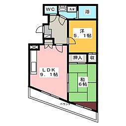 コート・ラ・ポルテ 2LDKの間取図画像