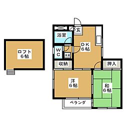 モンテローゼ 2階2DKの間取り