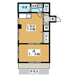 プレミール 1LDKの間取図画像