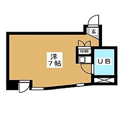 朝霞ロイヤルコーポ ワンルームの間取図画像