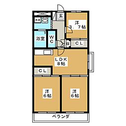 グリーンファースト 3LDKの間取図画像