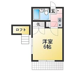 パークイースト 1Kの間取図画像