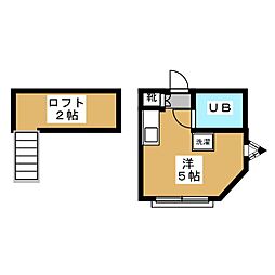 スターハイツ2 ワンルームの間取図画像