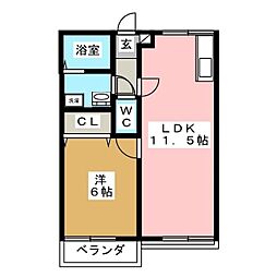 成増ハイム 1LDKの間取図画像