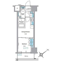 ルフォンプログレ赤塚 1DKの間取図画像