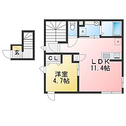 Piso Alivio 1LDKの間取図画像