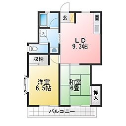 サンヒルズA 2LDKの間取図画像