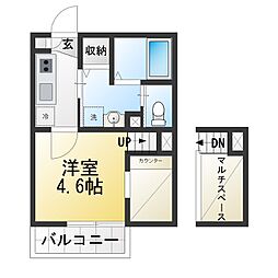 パークサイドレジデンス大泉学園町 3階1Kの間取り