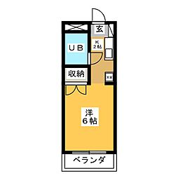 ハイムサンユー 1Kの間取図画像