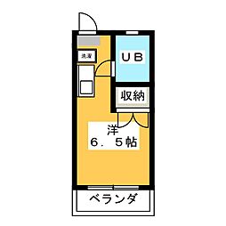 富士ハイツ ワンルームの間取図画像