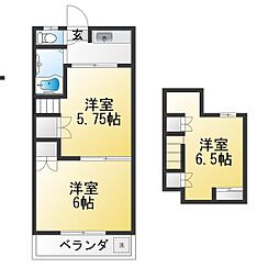 ハイツ中村園B 3Kの間取図画像